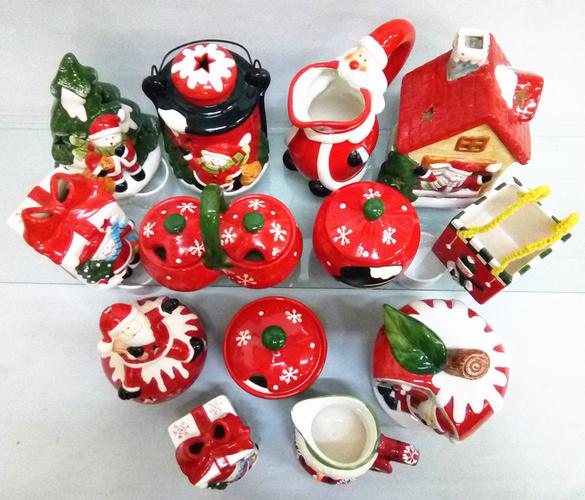 外贸出口欧式美式家居圣诞装饰摆件陶瓷碗家用餐具厂家订制产品